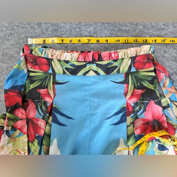 JEALOUS TOMATO Tropical  print wide‎ leg Capri pants size M. - Picture 9 of 11